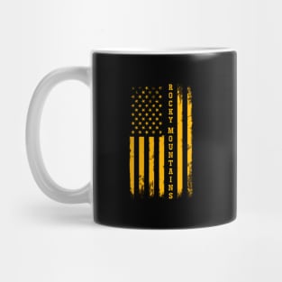 Usa American Flag National Park Rocky Mountains Mug